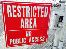 Photo of Restricted Area sign