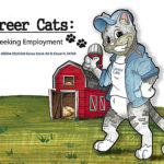 Career cats seeking employment logo and flyer