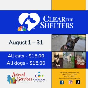 Clear the Shelters poster updated July 31
