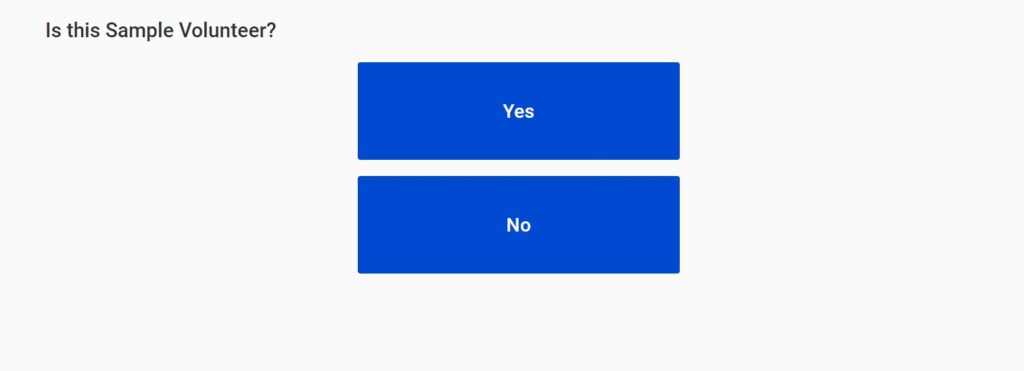 Volgistics verification screen