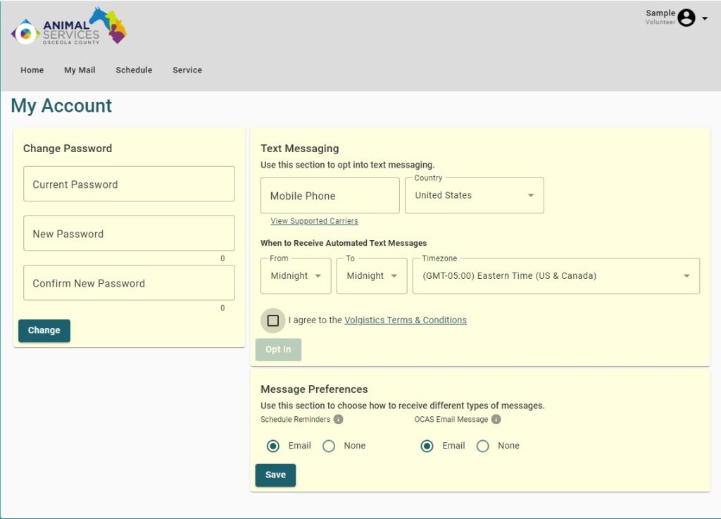 Volgistics profile