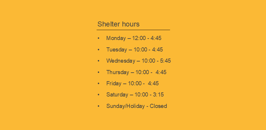 Shelter schedule